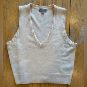 J. Crew Women's Cream cashmere Sweater Vest